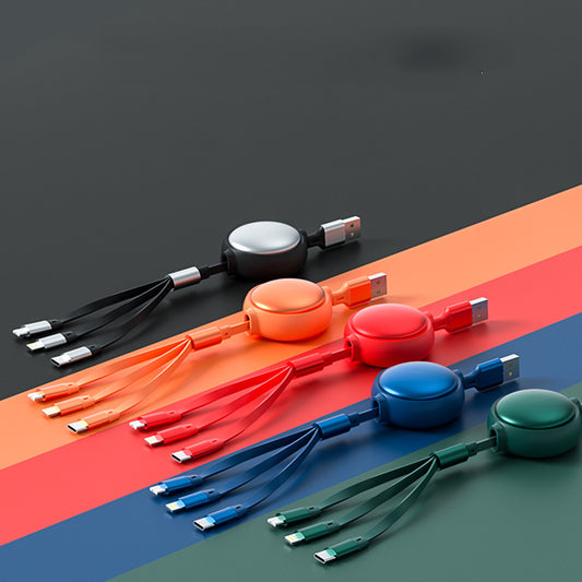 3-in-1 Retractable USB Charging Cable, 2.4A