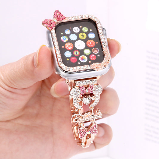 Diamond Heart Metal Strap for Apple Watch