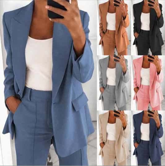 Women's Two-Piece Business Blazer & Pants Set
