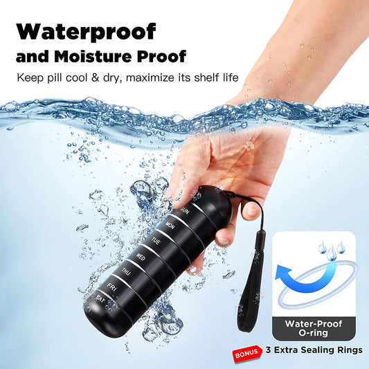 7-Day Waterproof Aluminum Weekly Pill Organizer