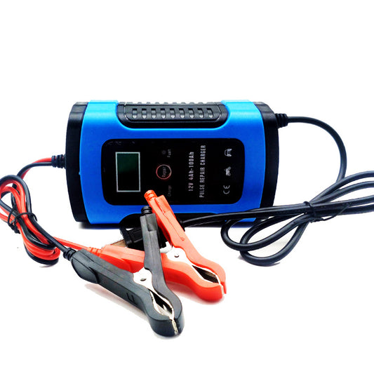 12V6A Motorcycle Car Battery Charger - Blue