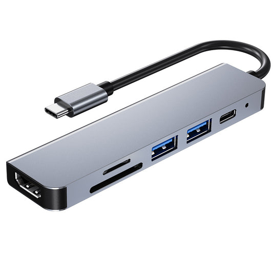 6-in-1 4K HD USB Laptop Docking Station - Silver