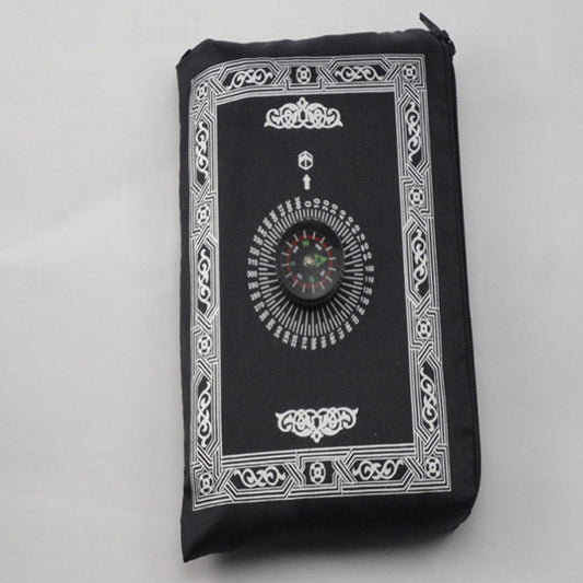 Muslim Travel Prayer Pilgrimage Blanket - Black