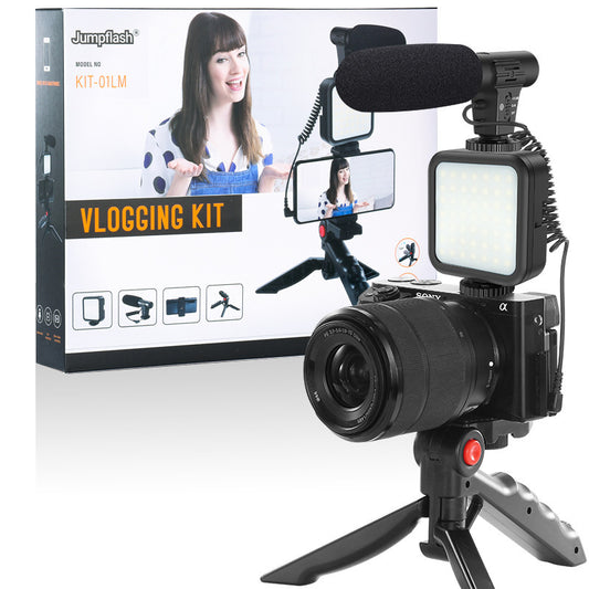 Vlog Tripod Kit for Smartphone Video & Photography - Black