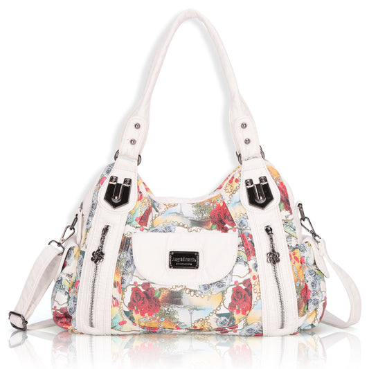 Women's Printed Soft Leather Shoulder Messenger Bag