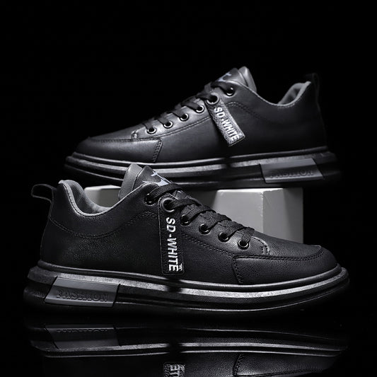 Korean Style Trendy Men's Casual Running Sneakers - Black