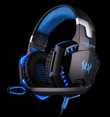 Wired Surround Sound Gaming Headset with Mic - Black blue