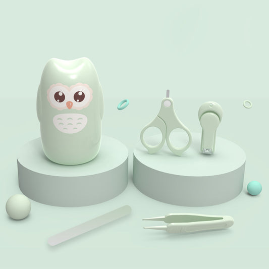Baby Nail Clippers Set with Animal Designs - Green, owl design