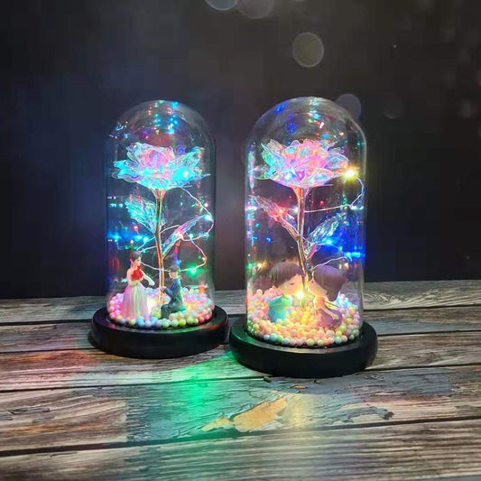 Preserved Eternal Rose in Glass Flask Gift