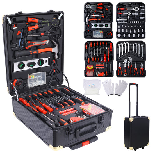 969-Piece Home Repair Tool Set with Rolling Box - Black