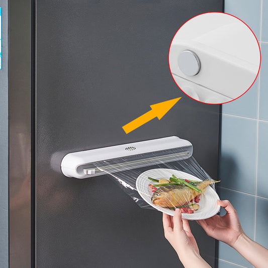 Wall-Mounted Cling Film Dispenser with Cutter
