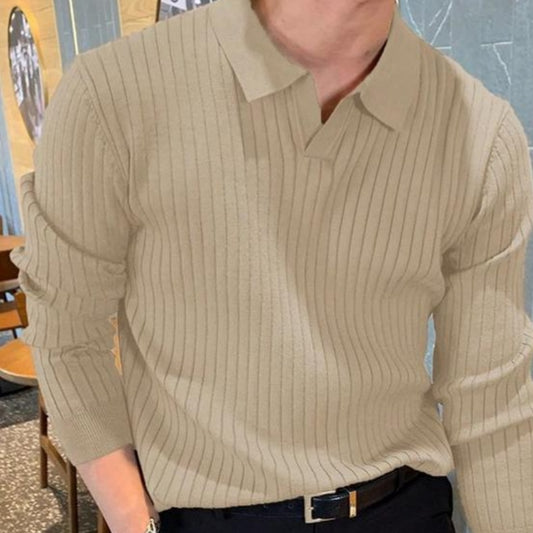 Men's Solid-Color Casual Knit Top