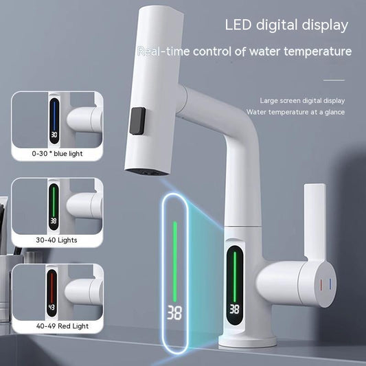 Smart Digital Display Pull-Out Basin Faucet