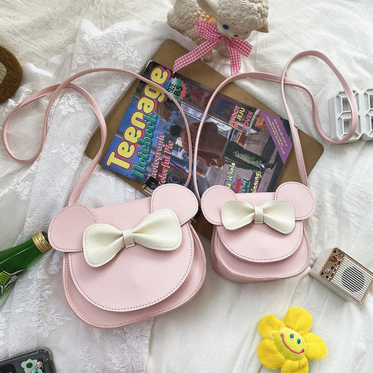 Cute Bowknot Mini PU Shoulder Bag for Girls