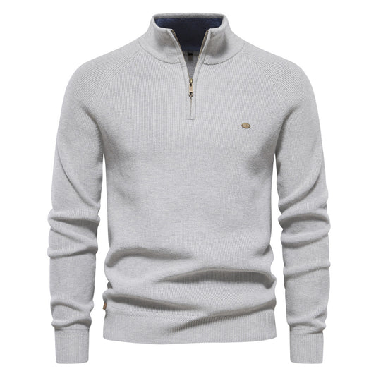 Men's Half-Zip Stand Collar Sweater
