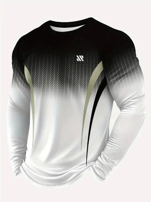 Men's Geometric 3D Print Long-Sleeve T-Shirt - NANSHU1