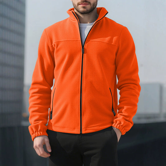 Men's Outdoor Zip-Up Stand-Collar Fleece Jacket