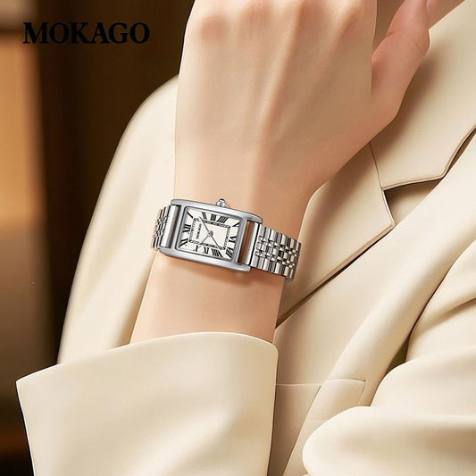 Quartz Watch Minimalist Square Roman Numerals