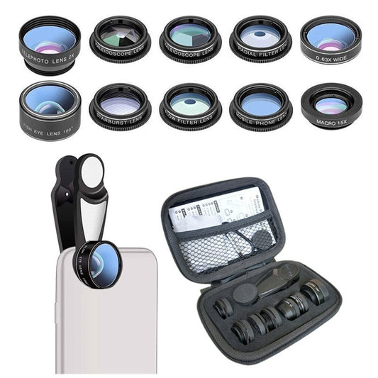 10-in-1 Fisheye Phone Camera Lens Set