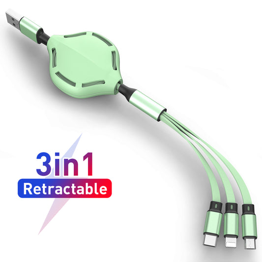 Flexible 3-in-1 Fast Charging Soft Silicone Cable