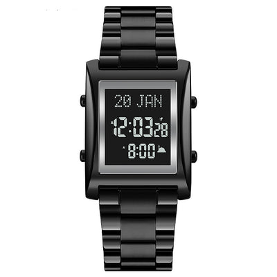 SKMEI 1815 Islamic Azan Prayer Watch with Qibla - Black and black machine