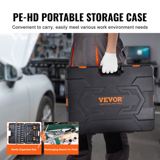 VEVOR 205-Piece Mechanics Tool & Socket Set