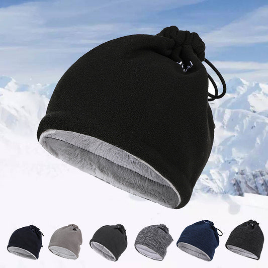 Warm Plush Bib & Wool Hat Set