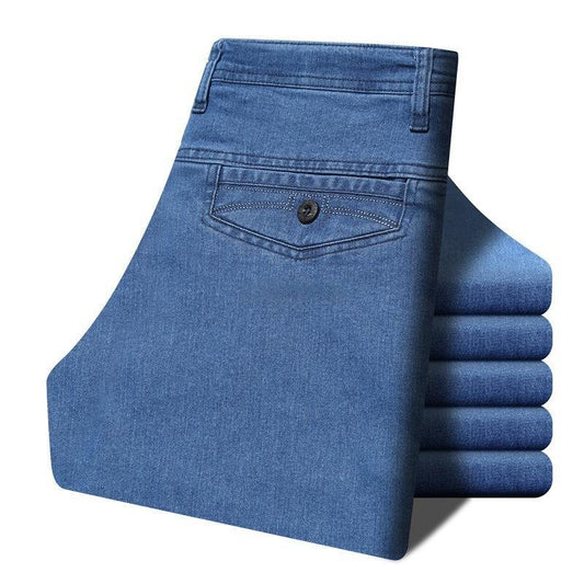 Mens Straight-Leg Loose-Fit Stretch Jeans