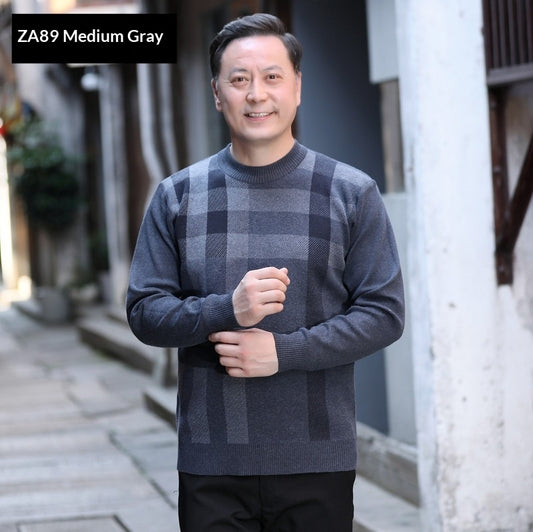 Men's Knitted Autumn-Winter Sweater - ZA89 Medium Gray