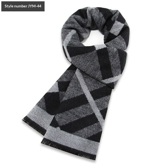 Men's Wool-Blend Plaid Winter Scarf