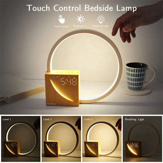Touch Bedside Lamp with Natural Sounds & Alarm Clock