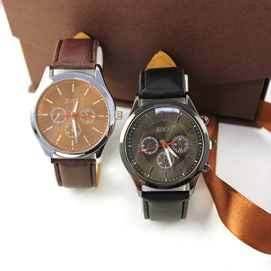 Men's Gift Box Set: Quartz Watch, Belt, Wallet & Pen